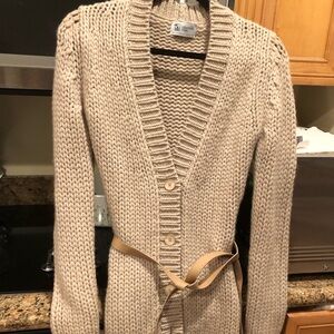 NWOT Johnstons of Elgin  chunky belted cashmere cardigan